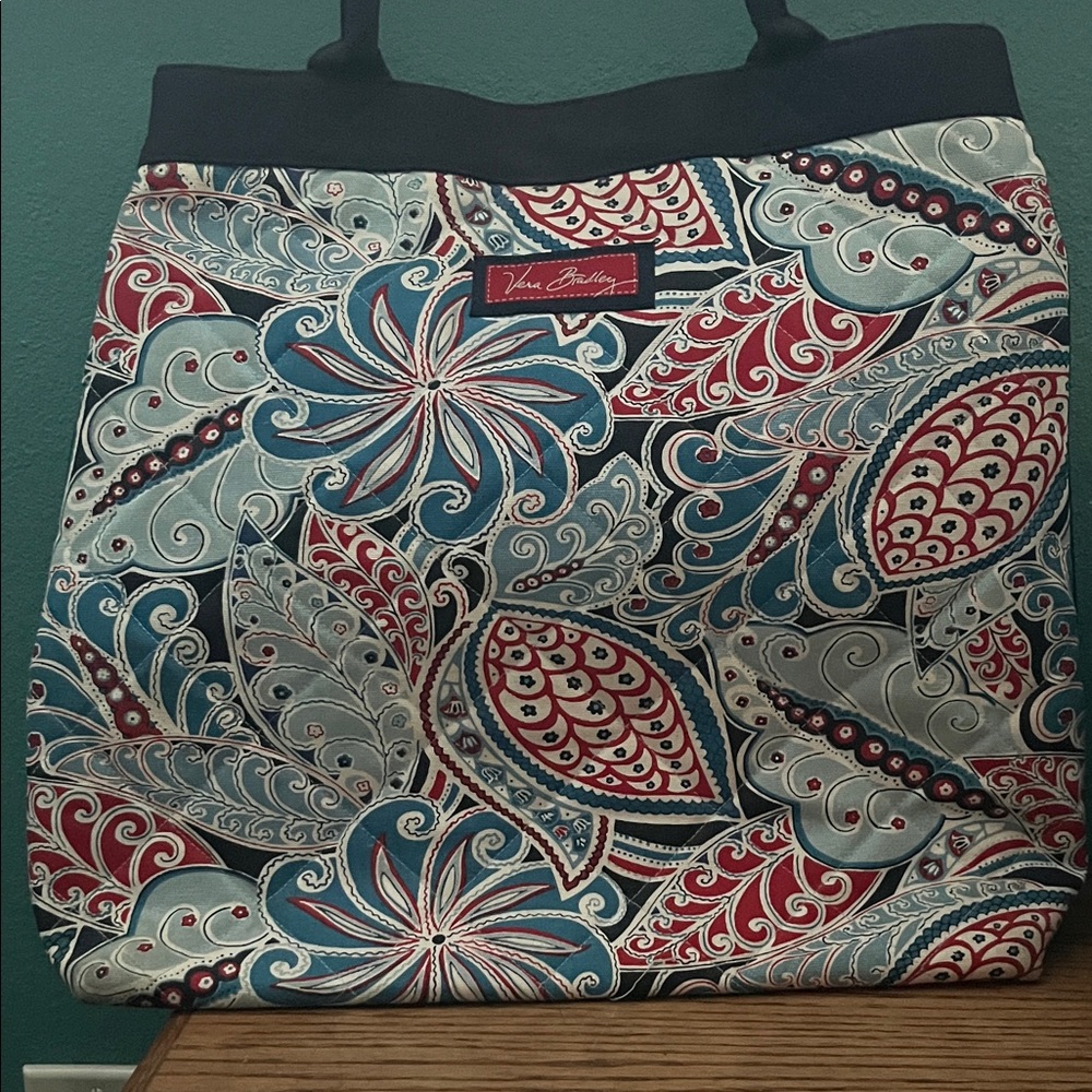 Vera Bradley Blue and Red Paisley Tote